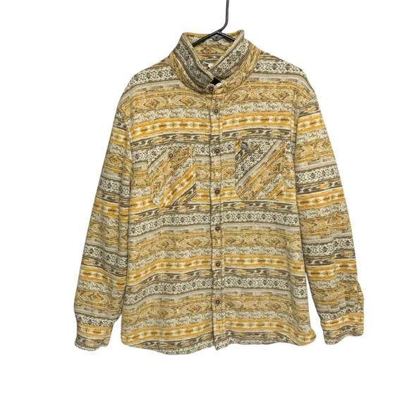 Rugged Earth mustard/brown button down jacket two chest pockets size large - Picture 1 of 6